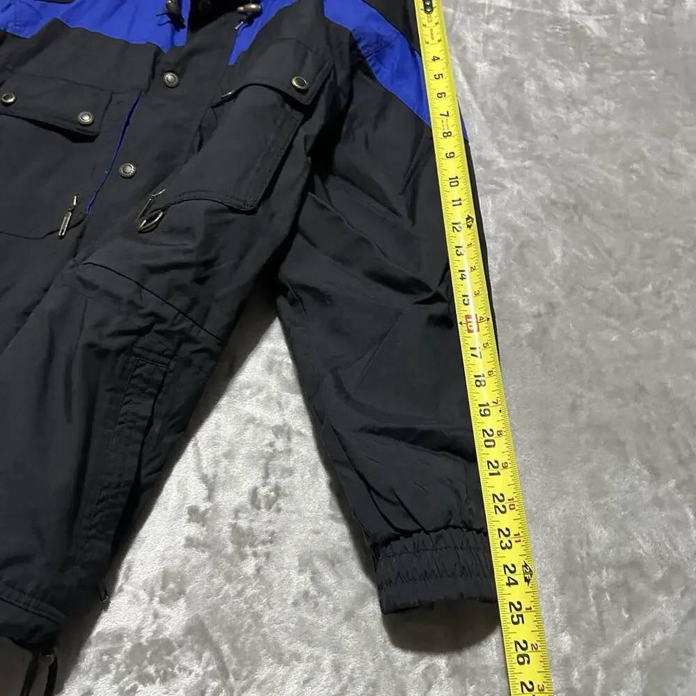 Vintage Marker Ski Jacket Mens Size XL Black Anorak Outdoors Pullover 90s W Hood